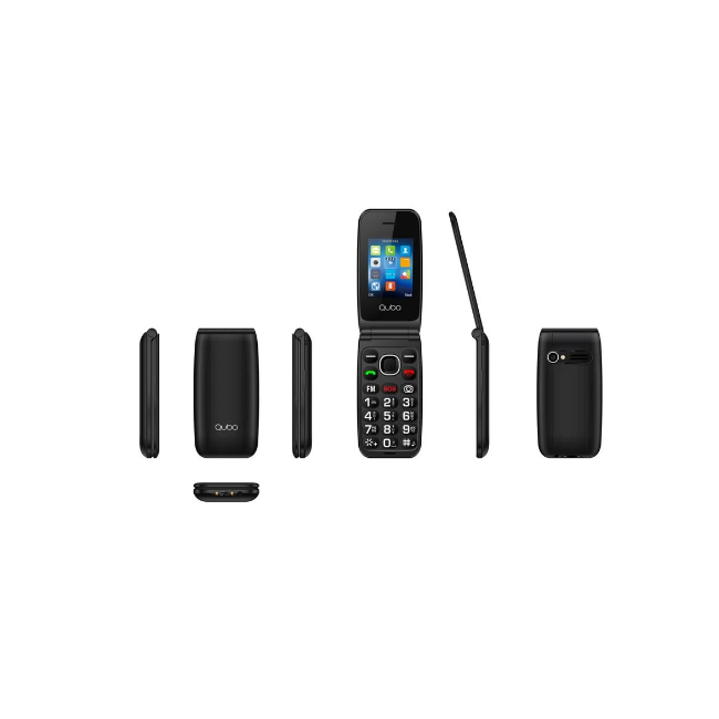 Qubo Teléfono Móvil Senior 2.4 con Tapa NEONW