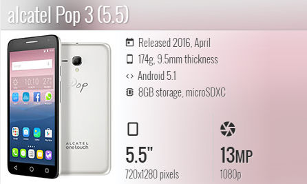 Alcatel Pop3 5.5" 3G OT5025