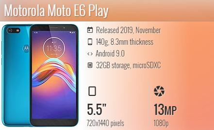 Moto E6 Play xt2029