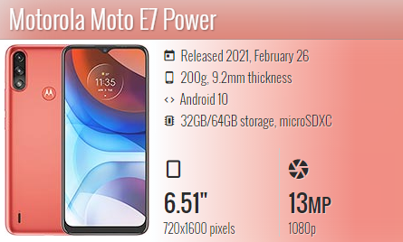 Moto E7 Power xt2097 / PAMH0001IN / PAMH0010IN / PAMH0019IN