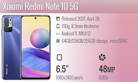 Redmi Note 10 5G m2103k19g MediaTek MT6833