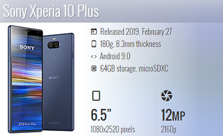 Sony Xperia 10 Plus / I3213, I4213, I4293, I3223