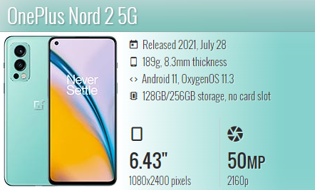 One Plus Nord 2 5G/1+Nord 2 5G / DN2101/ DN2103