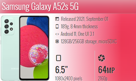 Samsung A52S / SM-A528B, SM-A528B/DS