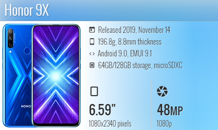 Huawei Honor 9X / STK-LX1 / HLK-AL00 / HLK-TL00