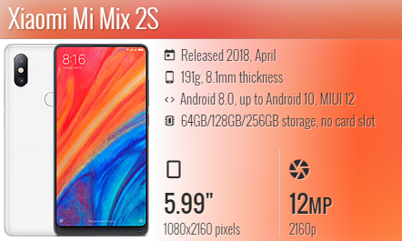 Xiaomi Mi Mix 2s m1803d5xa