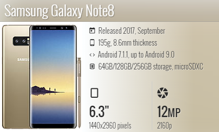 Samsung Note 8 N950