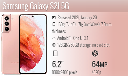 Samsung S21 5G G991 G990