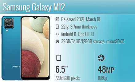 Samsung M12 M127