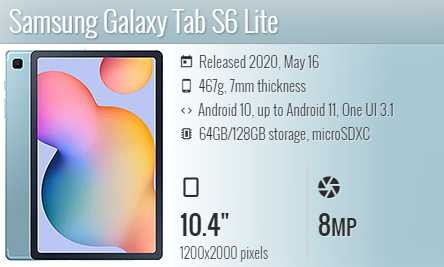 Samsung Tab S6 Lite P610 P615